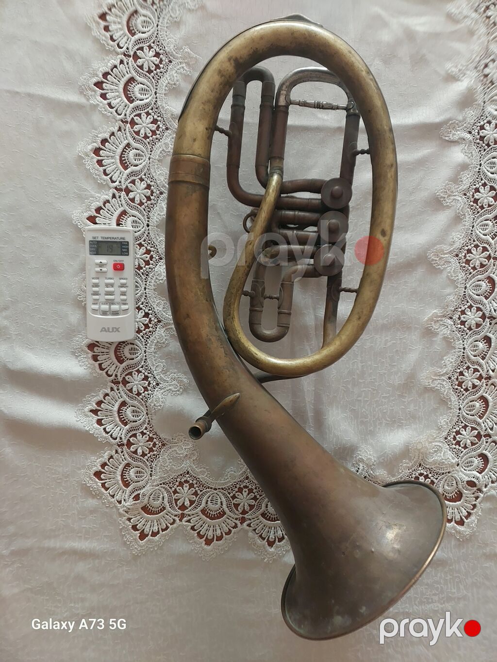 Məhsul: Antik metal nəfəs aləti – oval korpuslu, fleygelhorn/tenor — Musiqiə alətləri, Gəncə (3)