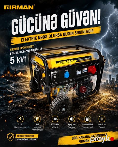 Generator Fırman SPG6500TE2 — Bakı