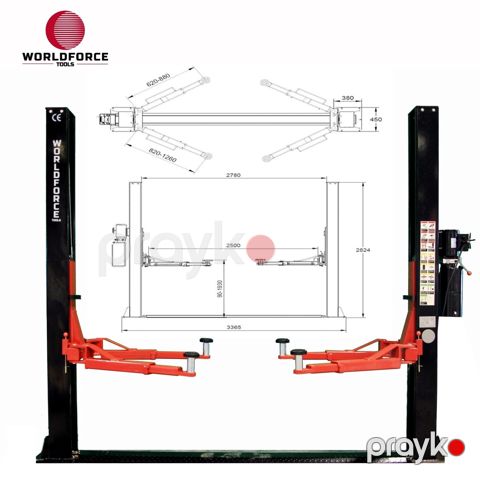 Hidravlik lift sütunlu 4ton 380/220V yarı otomatik — Bakı