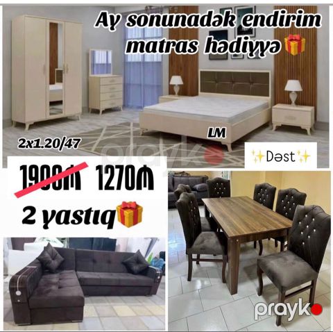Mebel dəstləri – kampaniya 1) Yataq otağı dəsti - Dəst tərkibi: iki — Mehdiabad