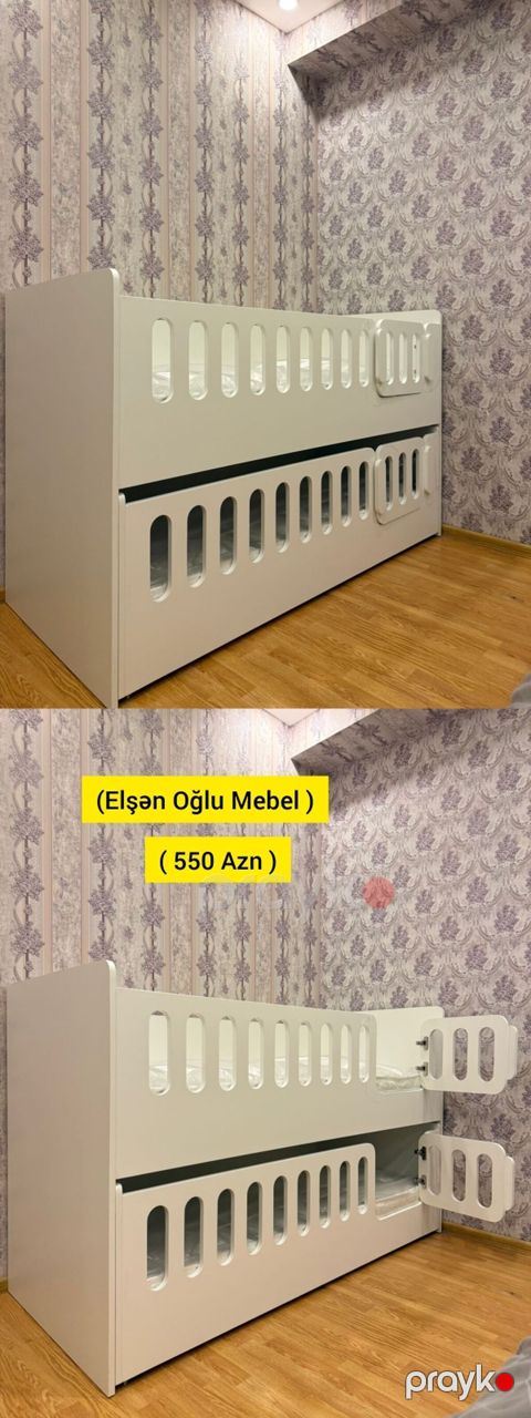 Oğlan və qız üçün, Yeni, Çarpayı, Matras ilə, Siyirməsiz, MDF — Bakı