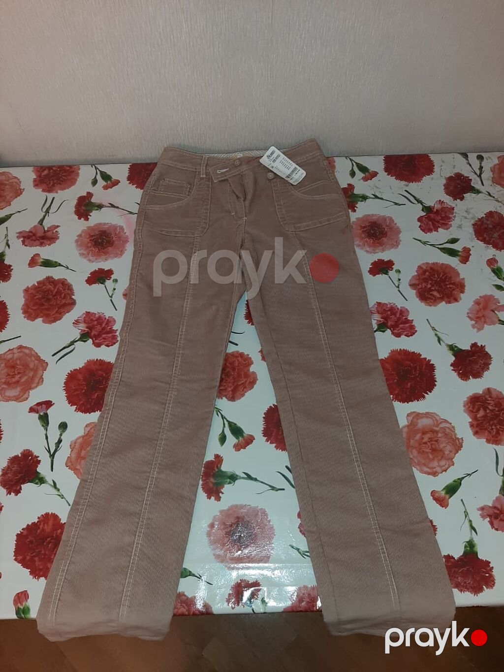 Qəhvəyi rəngli qadın/kız şalvarı – Manchester (corduroy) parça — Şalvar, Bakı (2)