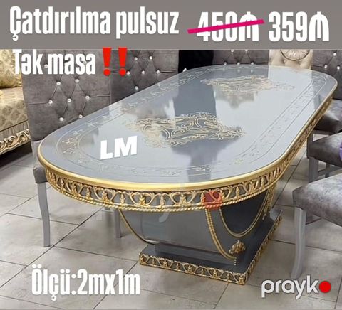 Klassik üslubda zərif yemək masası - Model: Tək masa - Rəng — Mehdiabad