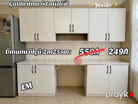 *Mətbəx mebellərinin sifarişlə hazırlanması Ölçü 2metr25sm — Bakı