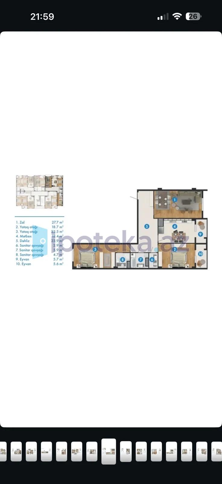 Satılır: 3 Otaq, Yeni tikili, 127.90 m² — Mənzil, Sumqayıt (5)
