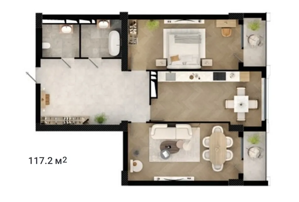 Koroğlu m.st, 2 otaqlı Yeni tikili satılır - 117 m², 16/16 mərtəbə — Mənzil, Bakı (5)