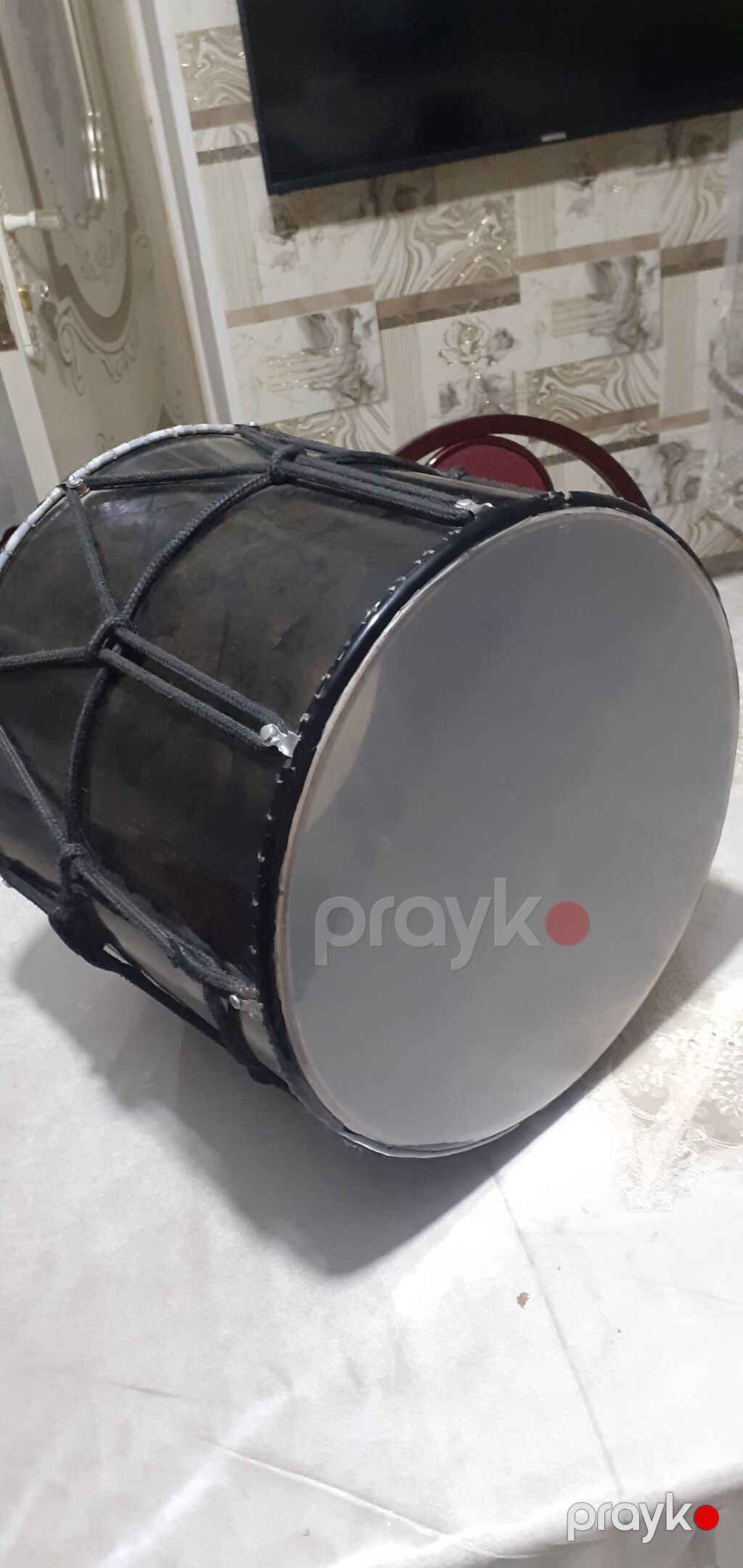 Al-davul (nağara) – iri ölçülü, ikitərəfli - Korpus: metaldan — Taqıldayan alətlər, Şəmkir (2)