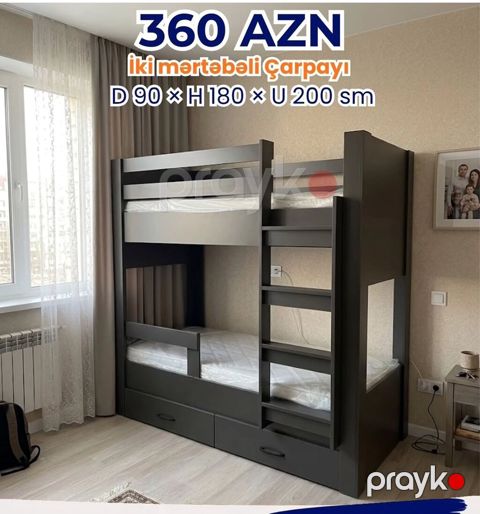İki mərtəbəli çarpayı – 360 AZN Ölçülər: D 90 H 180 U 200 sm — Mehdiabad