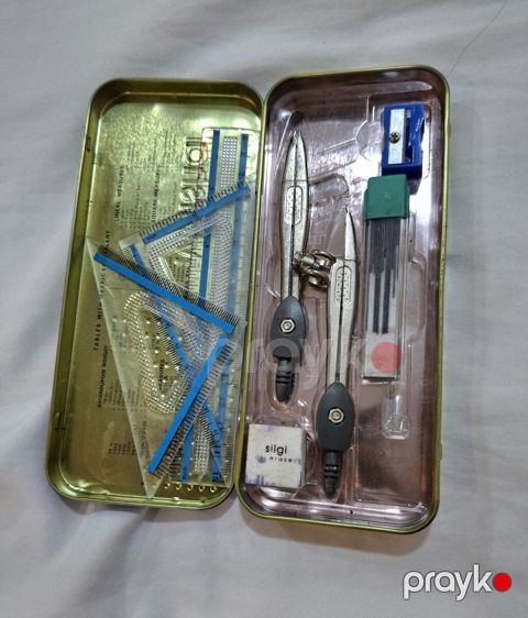 Riyaziyyat və texniki çəkiliş dəsti – metal qutuda - 2 ədəd metal — Digah