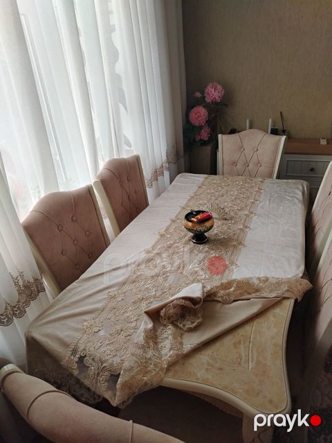 Qonaq otağı üçün, İşlənmiş, Açılan, Dördbucaq masa, 6 stul — Saray