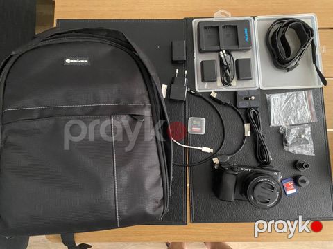 Sony a6400 Full komplekt (çanta, qoşa adapter, batareyalar və kartlar daxil) — Bakı
