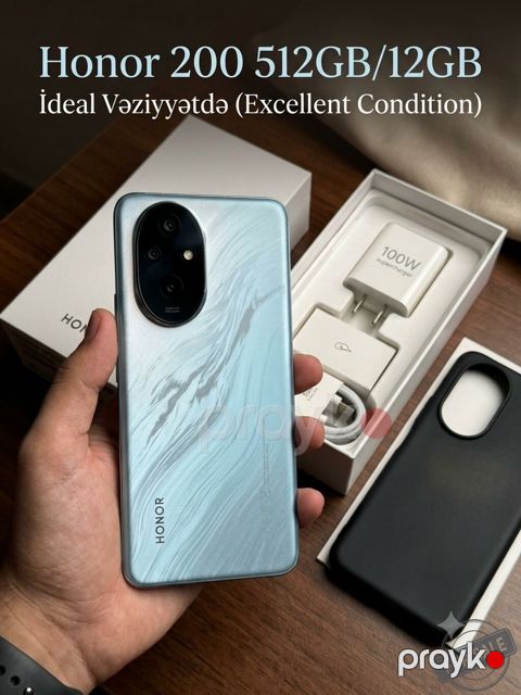 Honor 200 Pro, 512 GB, rəng - Mavi, Barmaq izi — Bakı