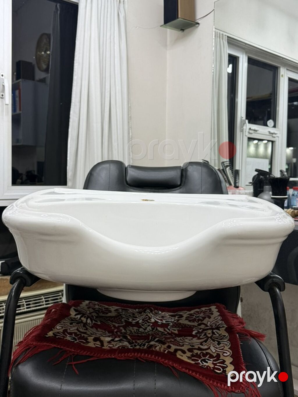 Bərbərxana üçün yuma çanağı (seramik) - Material: parlaq ağ seramik — Lavabolar, Bakı (3)
