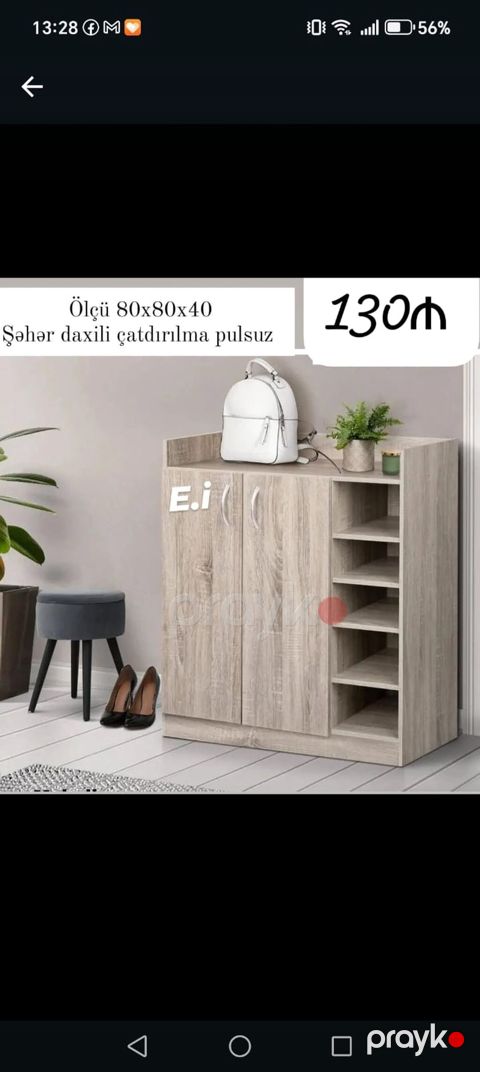 Ayaqqabı dolabı – praktiki və modern dizayn. - Ölçü: 80×80×40 sm — Mehdiabad