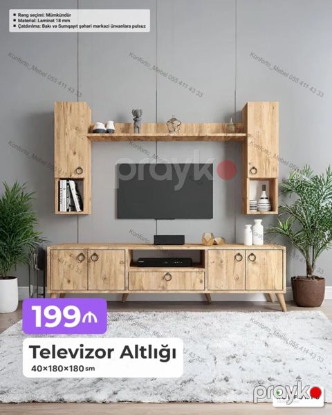 Televizor Altlığı dəsti Ölçü: 40 180 180 sm Xüsusiyyətlər — Bakı