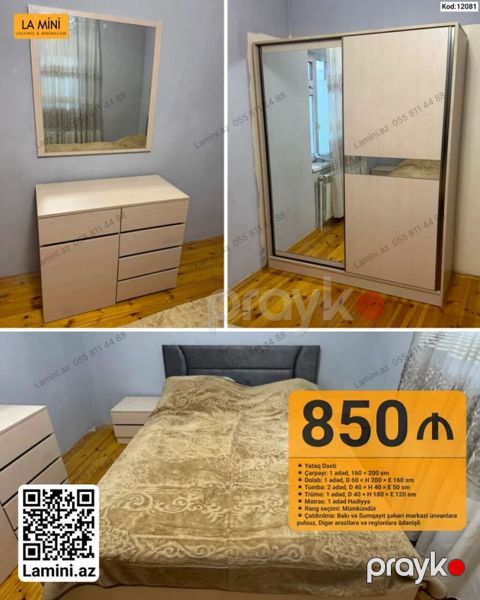 Yataq Dəsti – La Mini (Kod: 12081) Komplektə daxildir: - Çarpayı: 1 — Bakı