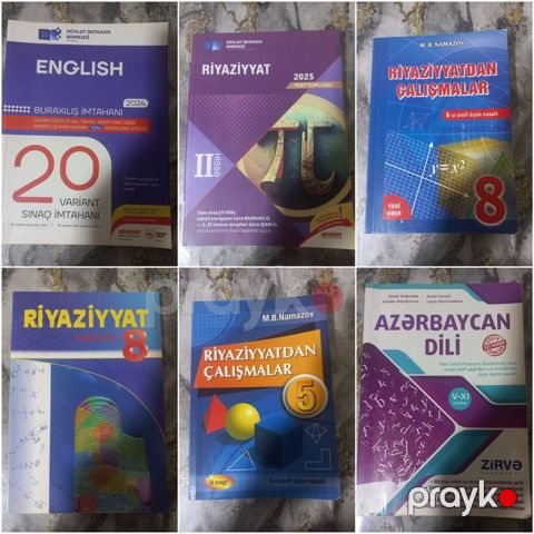 Dərs və imtahanlara hazırlıq üçün müxtəlif fənn və siniflərə aid kitab — Bakı