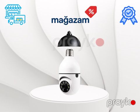 Smart cihaz lampa lamera 360° – Wi-Fi təhlükəsizlik kamerası — Bakı
