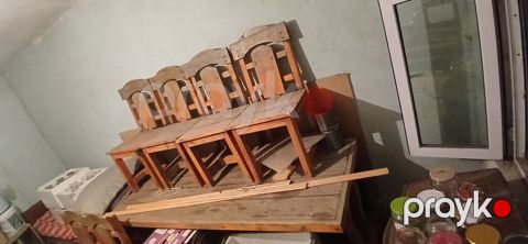 Taxta stullar – 5 ədəd dəst - Material: tam taxta (iynəyarpaq ağacı — Bakı