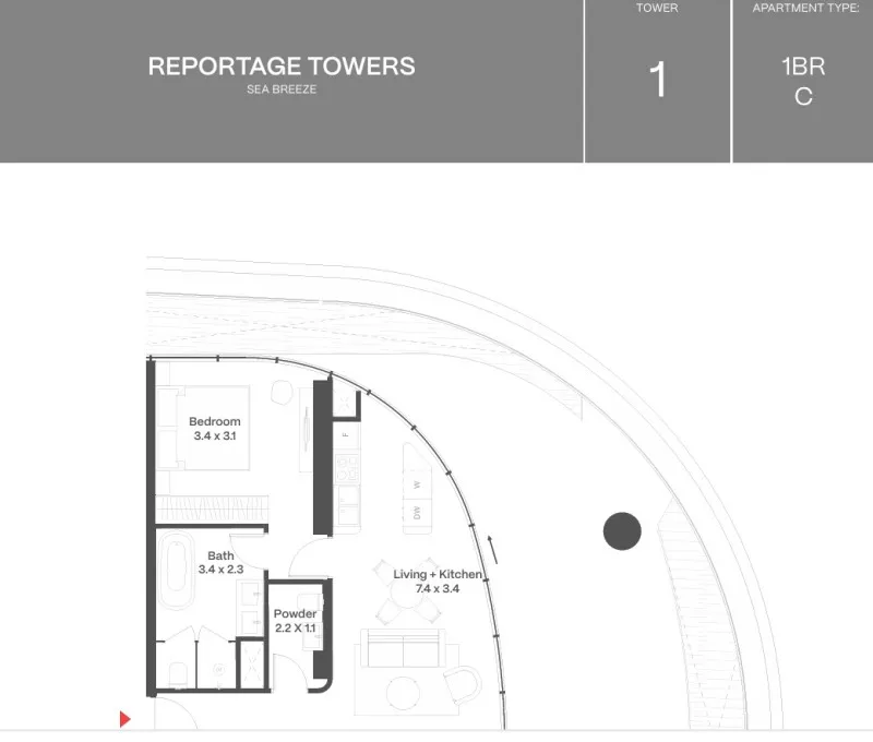 Nardaran, 2 otaqlı Yeni tikili satılır - 89 m², 26/28 mərtəbə — Mənzil, Bakı (5)