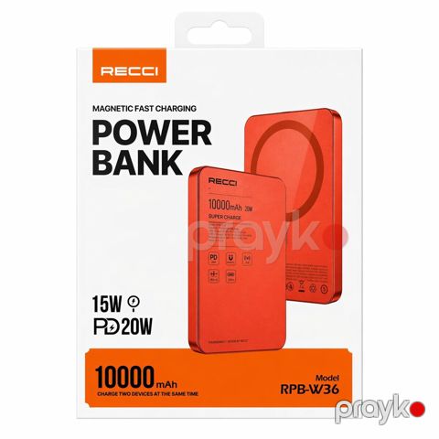 Xarici akkumulyator Recci Magnetic PowerBank RPB-W36 — Bakı