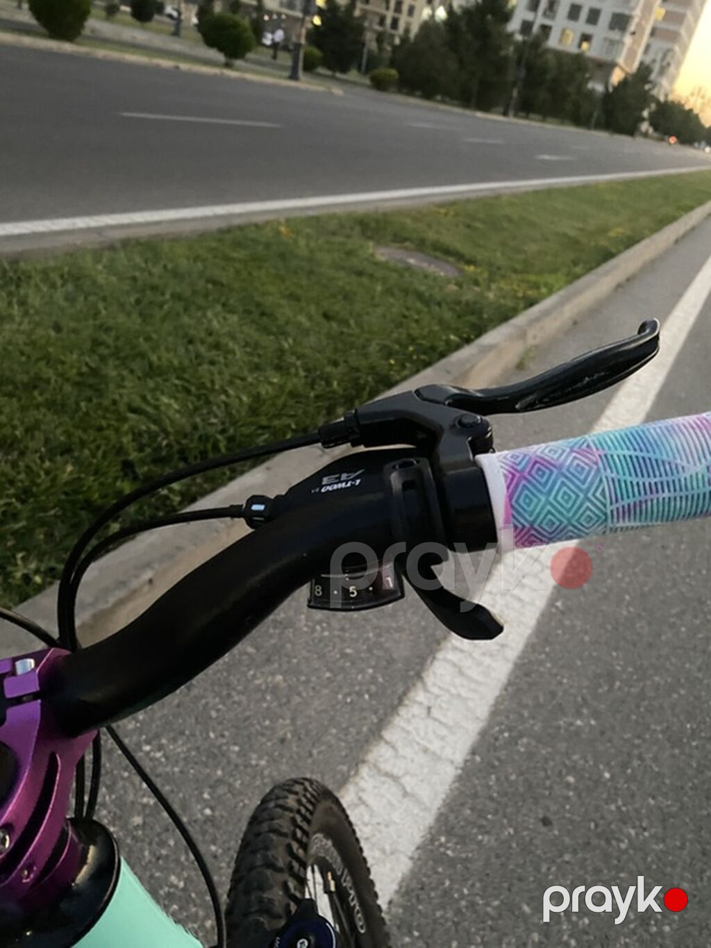 Dağ/şəhər tipli velosiped - Rəng: açıq mavi-göy çərçivə, bənövşəyi — Dağ velosipedləri, Bakı (9)
