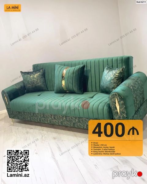 Məhsul: Divan (Kod: 6211) Ölçü: 250 sm Mexanizm: Açılan, bazalı — Bakı