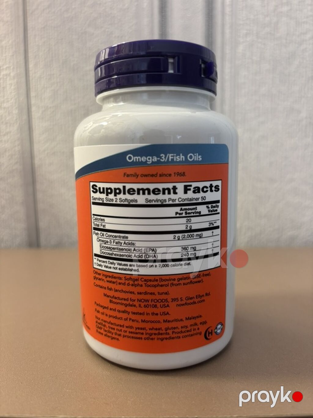 Məhsul: NOW Omega-3 Fish Oil (Molecularly Distilled) – 100 softgel — Vitaminlər və qida əlavələri, Bakı (2)