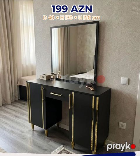 Mebel: Güzgülü makiyaj/komod dəsti Ölçülər: - Dərinlik (D): 40 sm — Mehdiabad
