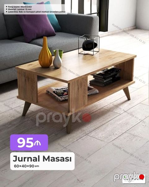 Jurnal masası – müasir, funksional dizayn - Ölçülər: 60×40×90 sm — Bakı