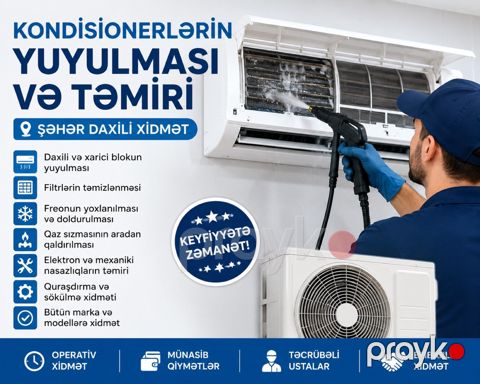 Kondisionerlərin yuyulması və təmiri — Bakı