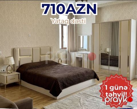 Yataq dəsti – 710 AZN Komplekt: 1 ədəd iki nəfərlik çarpayı (yumşaq — Bakı