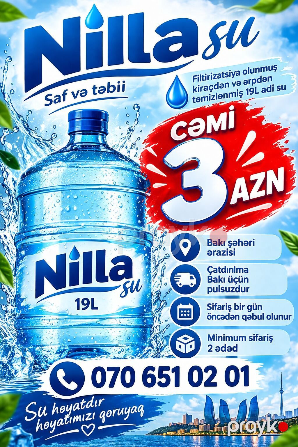 Nilla su – Saf və təbii, filtirizasiyadan keçmiş, kirəc və ərpdən — Qida məhsulları, Xırdalan (2)