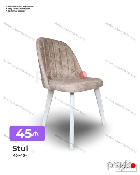 Stul – 40×45 sm - Yumşaq, komfortlu oturacaq və bel dəstəyi — Bakı