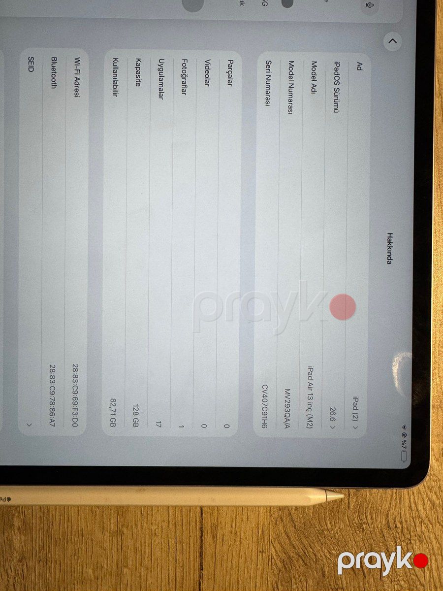 Apple iPad Air 13 inch(2025) Space Gray 128GB — Planshetlər, Bakı (2)