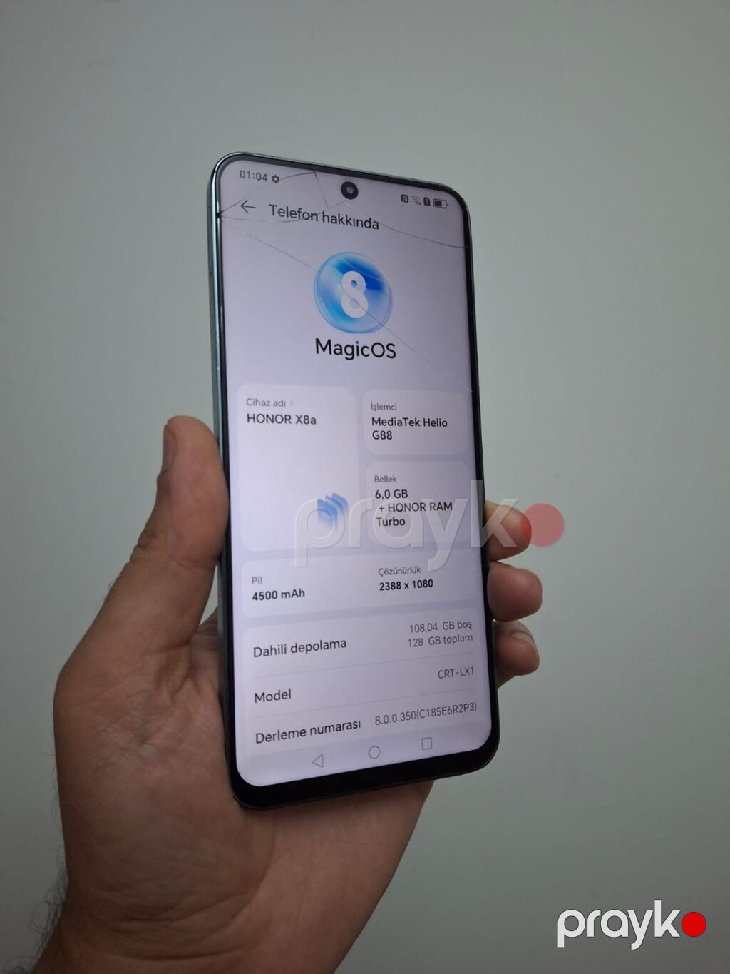 Honor X8a, 128 GB, rəng - Gümüşü, Barmaq izi — Honor, Masazır (3)