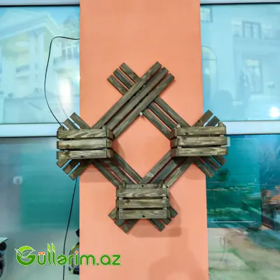 Taxta dibçək (Əl işi) 053 — Bağ dekorasiyası, Bakı (4)