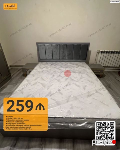 Çarpayı – model kodu: 11609 Ölçülər: 160 200 sm Mexanizm — Bakı