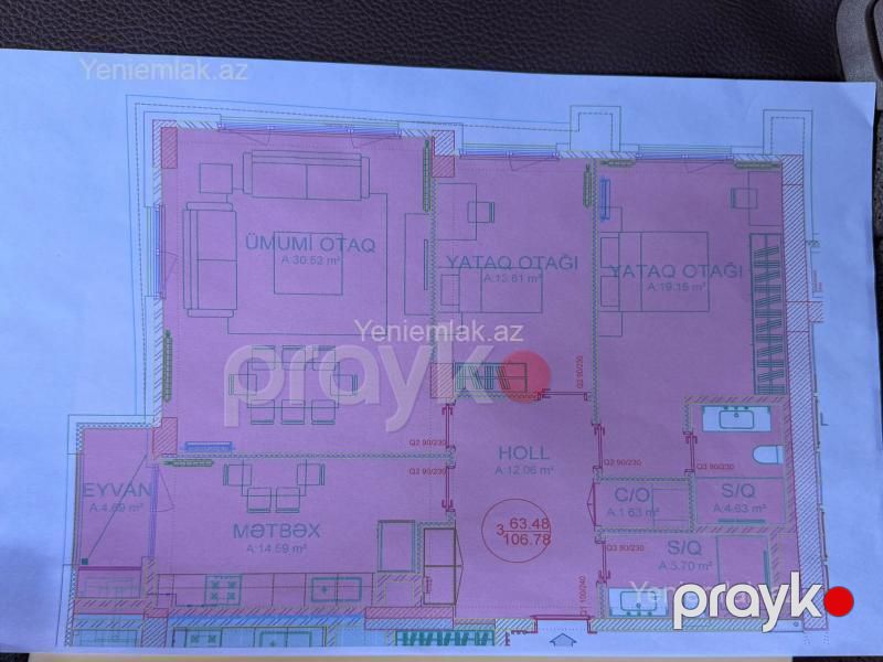 Satılır 3 otaqlı Bina evi menzil (Yeni tikili), 106.7 m², Nərimanov rayonu — Mənzil, Bakı (3)