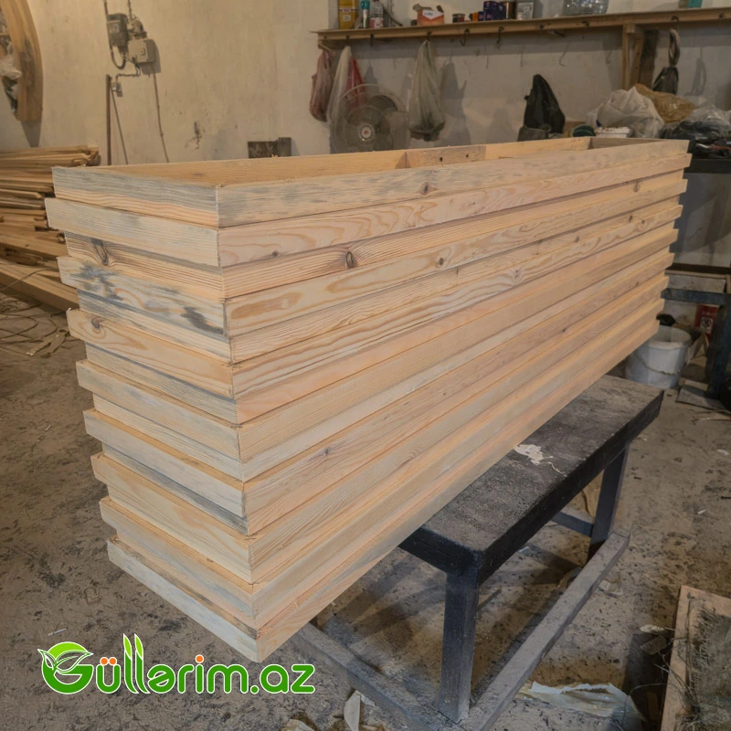 Taxta dibçək (Əl işi) 012 — Bağ dekorasiyası, Bakı (4)
