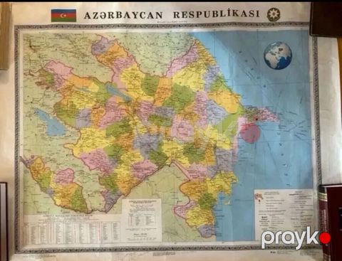 Azərbaycan Respublikasının böyük ölçülü divar xəritəsi. Xəritənin — Bakı