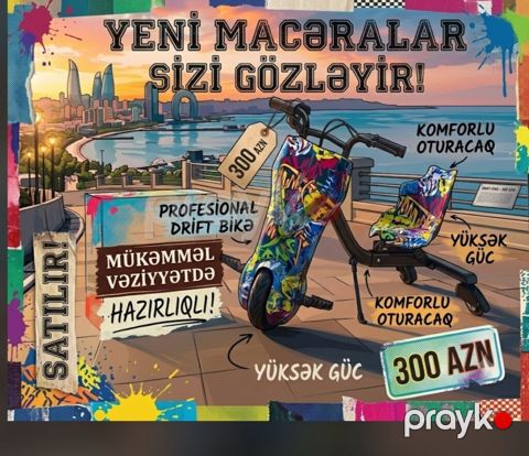 Profesional drift bikə – şəhərdaxili əyləncə və sürətli manevrlər üçün — Bakı