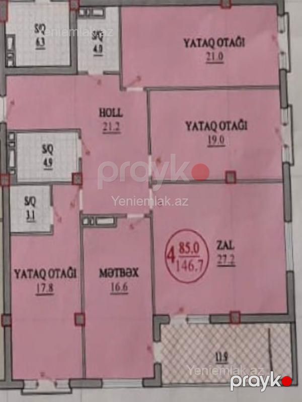 Satılır 4 otaqlı Bina evi menzil (Yeni tikili), 155 m², Yasamal rayonu — Mənzil, Bakı (5)