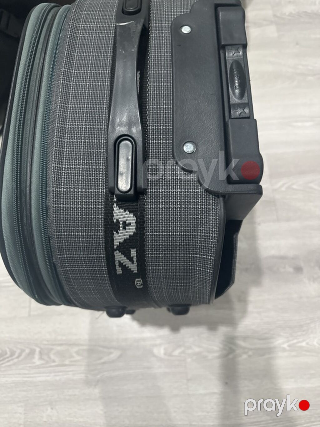 Təkərli səyahət çamadanı - Rəng: tünd boz, xırda dama naxışlı — Çamadanlar, Mingəçevir (3)