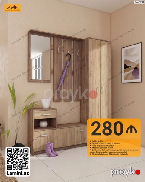 Dəhliz dəsti – La Mini (Kod: 1730) - Növ: Dəhliz dolabı - Komplekt — Bakı