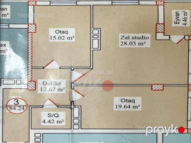 Satılır 3 otaqlı Bina evi menzil (Yeni tikili), 85 m², Nərimanov rayonu — Mənzil, Bakı (8)