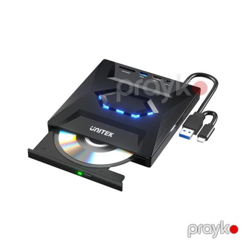 Unitek 5-i 1-də USB hub və xarici optik disk (Cd/dvd oxuyucu) cihazı — Bakı