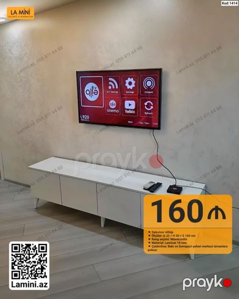 Minimalist TV altlığı (Kod: 1414) - Ölçülər: 35 sm (dərinlik) 50 sm — Bakı