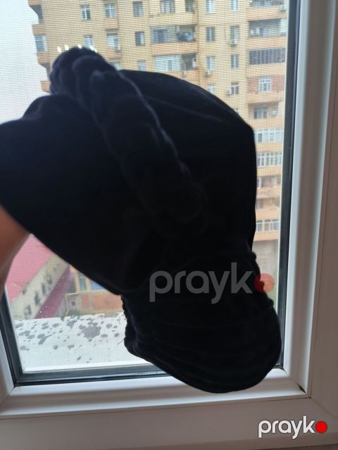 Qara məxməri saç quruducu/turban papaq - Material: yumşaq — Bakı