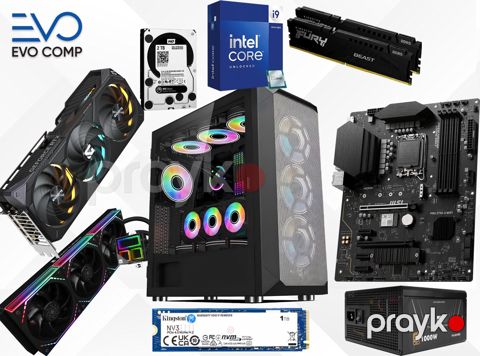 Evo Gaming PC Core i9-14900KF, RTX 5080 16GB, SSD 1TB + 2TB, RAM 32GB — Bakı